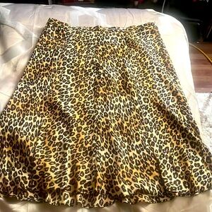 MICHAEL Michael Kors leopard cheetah short flair silk skirt